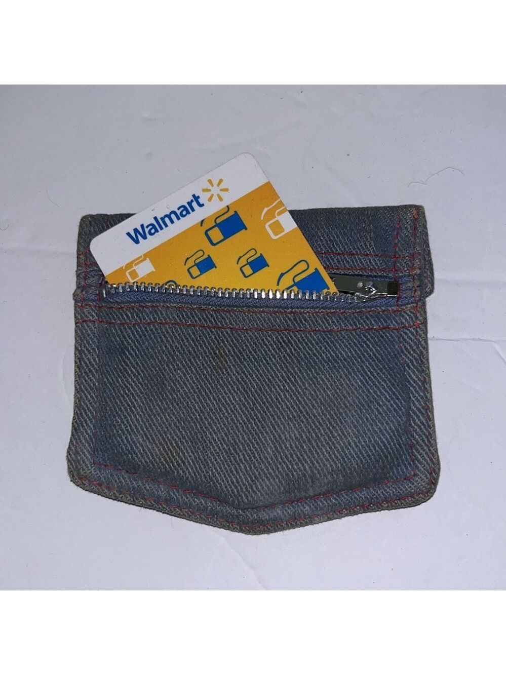 Vintage denim cherry basket coin purse • button pouch • with lucky coins - Picture 9 of 9